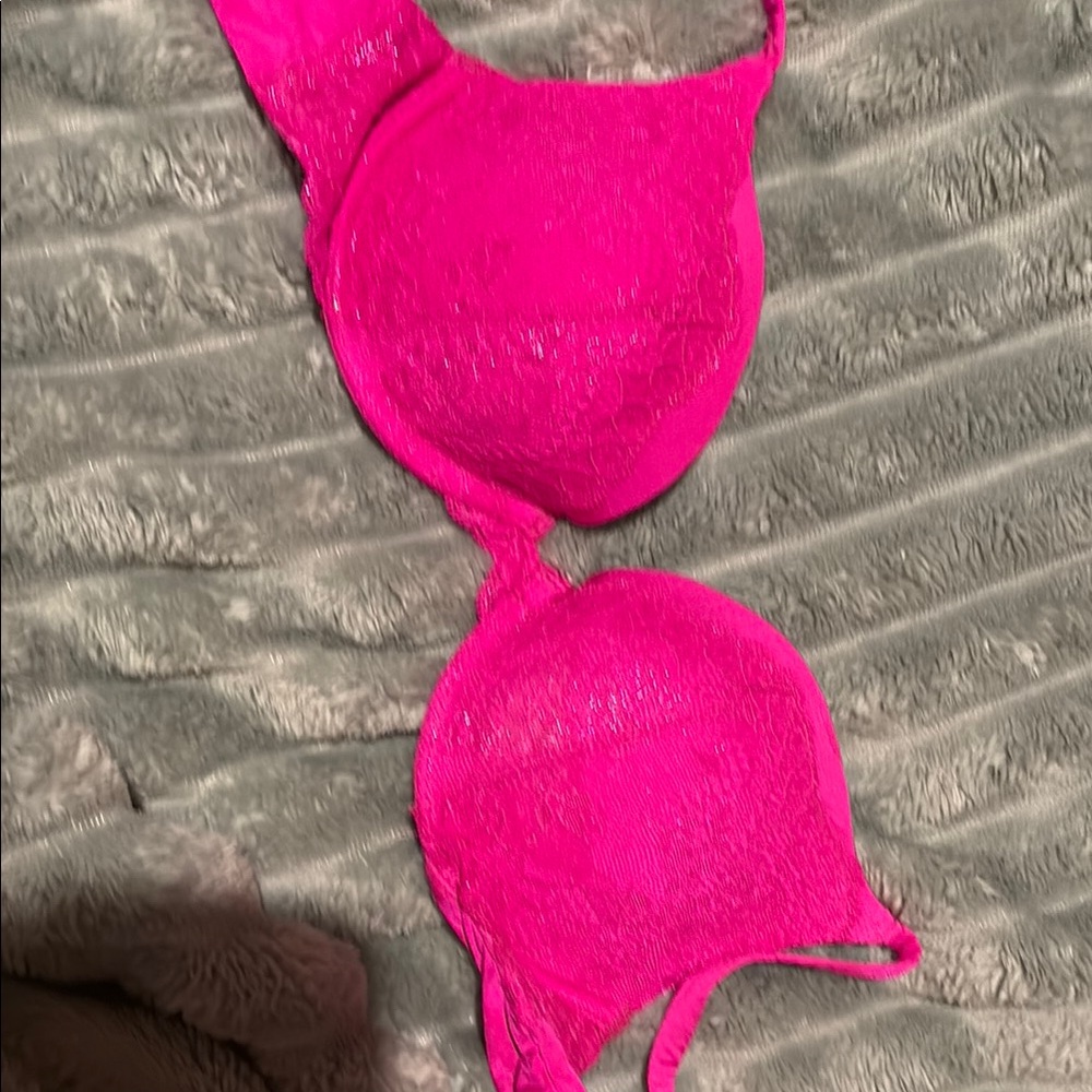 32C Gel Push UpVibrant Pink Lace Bra